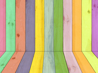 The colorful wood wall room for copy space background.