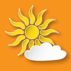 Paper sun on the sky