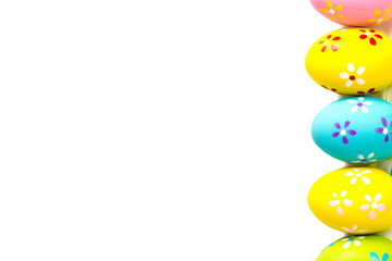 Easter eggs on white background
