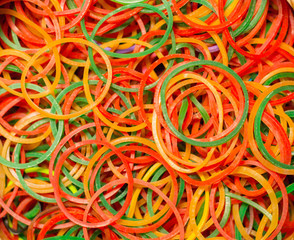 Colorful background rainbow colors rubber bands loom