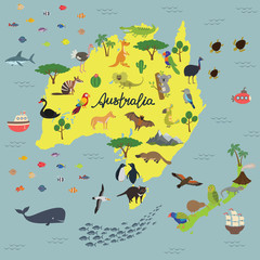 map of animal Kingdom of Australia and new Zealand