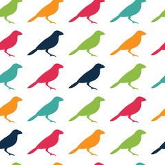 Vector seamless pattern texture with birds