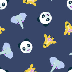 Vector seamless pattern of color animals