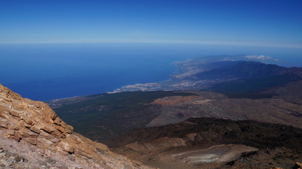 Aussicht in den Nordwesten von Teneriffa vom Vulkan Teide