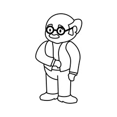 Grandfather adult elder cartoon icon vector illustration graphic design