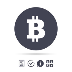 Bitcoin sign icon. Cryptography currency symbol.