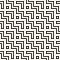 Maze Tangled Lines Contemporary Graphic. Abstract Geometric Background Design. Vector Seamless Pattern.