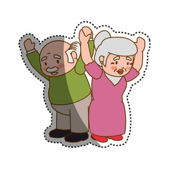 Grandfather and grandmother lovely couple cartoon icon vector illustration graphic design