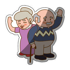 Grandfather and grandmother lovely couple cartoon icon vector illustration graphic design