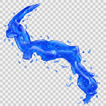 Water splashes with water drops. Transparency only in vector file