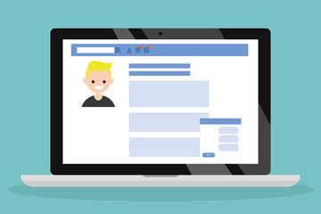 Social media profile page. Flat editable vector illustration, clip art