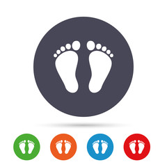 Child pair of footprint sign icon. Barefoot .