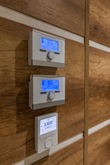 Wall-mounted control panel room, air-conditioning