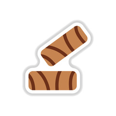 Crisp pastry pie. Vector illustration sticker