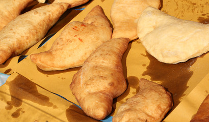 italian stuffed fried bread called Panzerotti or Pizza Puff with