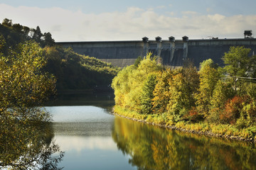 Fototapeta na wymiar Dam on Solina lake. Poland