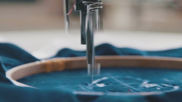 Industrial embroidery equipment. Textile embroidery machine in Garment Manufacturers. Machine embroidery is an embroidery process whereby a sewing machine or embroidery machine