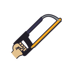 hand coping saw carpentry tool vector icon illustration