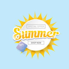 vector summer sale template banner.