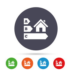 Energy efficiency icon. House building symbol.