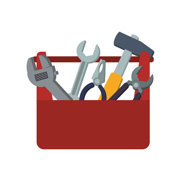 toolbox carpentry portable vector icon illustration graphic design