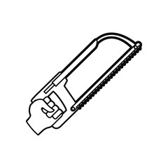 hand coping saw carpentry tool vector icon illustration