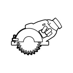 hand circular saw carpentry tool vector icon illustration