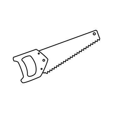 handsaw carpentry tool vector icon illustration graphic design