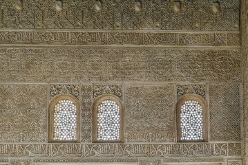 Wall with Arabesque in Alhambra palace, Granada