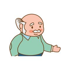 adult male avatar elder vector icon illustration