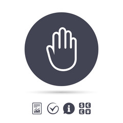 Hand sign icon. No Entry or stop symbol.