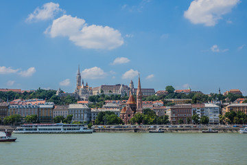 Beautiful Panoramic view of Buda side in Budapest. Hungary.
