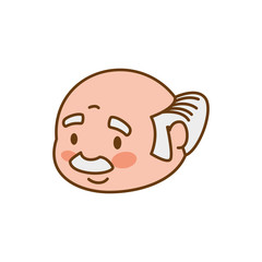 adult male avatar elder head vector icon illustration