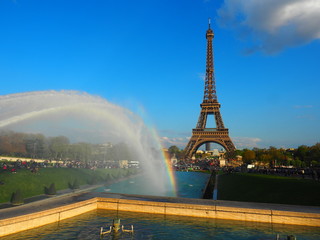 Spectacular Eiffel Tower with beautiful sky