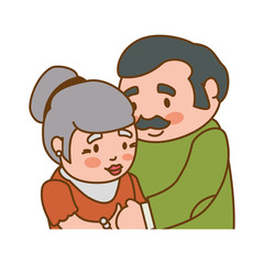 couple elder adults hug vector icon illustration graphic design