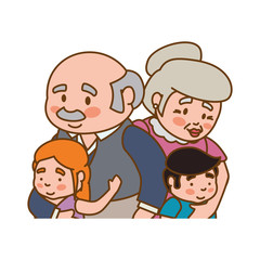 Obraz premium elder couple children grandsons family icon vector illustration