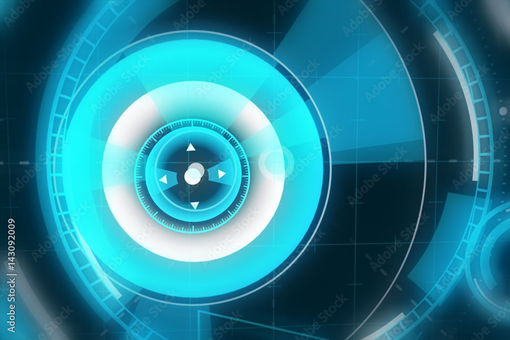 Poster sci fi futuristic user interface head-up display. illustration. background.