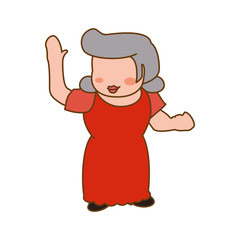 grandmother faceless elder waving vector icon illustration