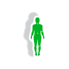 stylish icon in paper sticker style body osteoarthritis