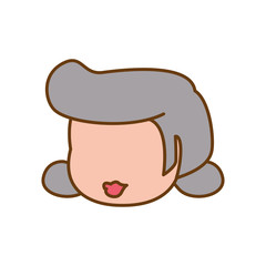 faceless grandmother elder head vector icon illustration graphic design