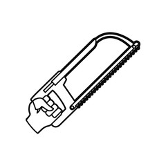 coping saw carpentry tool vector icon illustration graphic design