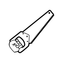 handsaw carpentry tool vector icon illustration graphic design
