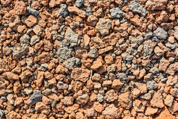 Crushed red stones with slate aggregate