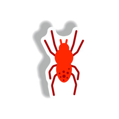 stylish icon in paper sticker style spider insect