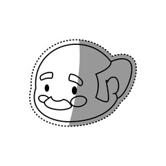 adult male avatar elder head vector icon illustration