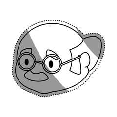 adult male glasses elder head vector icon illustration