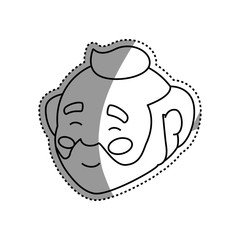 adult male avatar elder head vector icon illustration