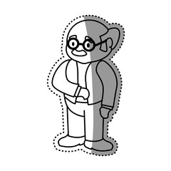adult male glasses elder vector icon illustration
