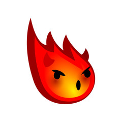 Emotional faces emoji smile red comet evil devil