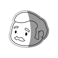 adult male avatar elder head vector icon illustration